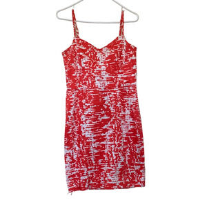 Aqua Womens Red White Mini Dress Size L